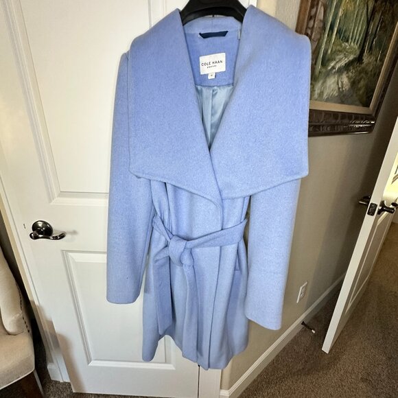 Cole Haan Light Blue Pea Coat - Picture 3 of 10